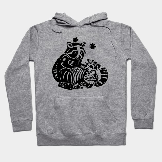 Vintage racoon and possum Hoodie by valentinahramov